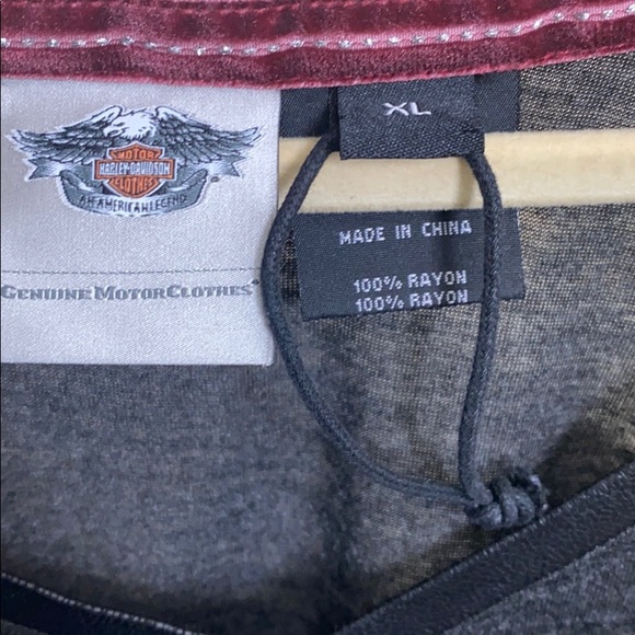 Harley Davidson XL rayon Long sleeve top. - Picture 6 of 6